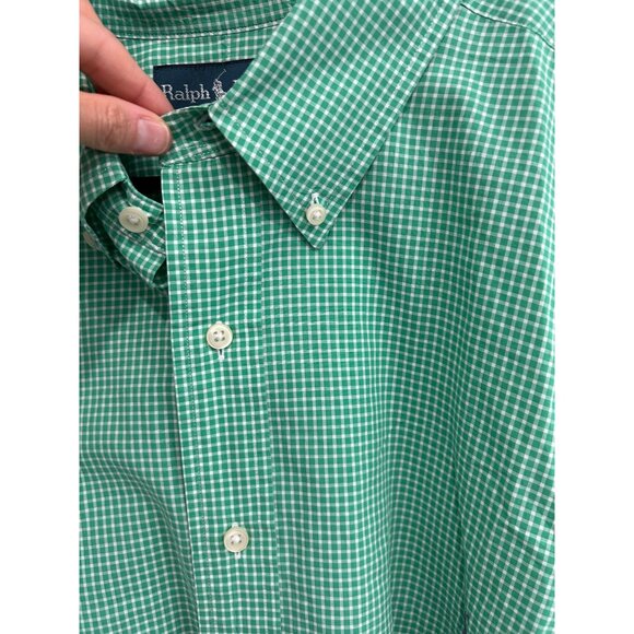 Ralph Lauren Mens Classic Fit Green Gingham Button Down Shirt 2XB - Picture 5 of 9